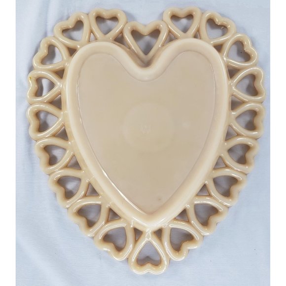 Westmoreland Cream Articulated Heart Plate Trinket Dish Floral Orange Flowers - Picture 4 of 4